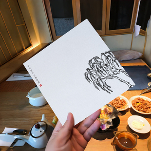 xyf53商务风简约古风国风手写空白卡片超大厚600g艺术纸卡片定制