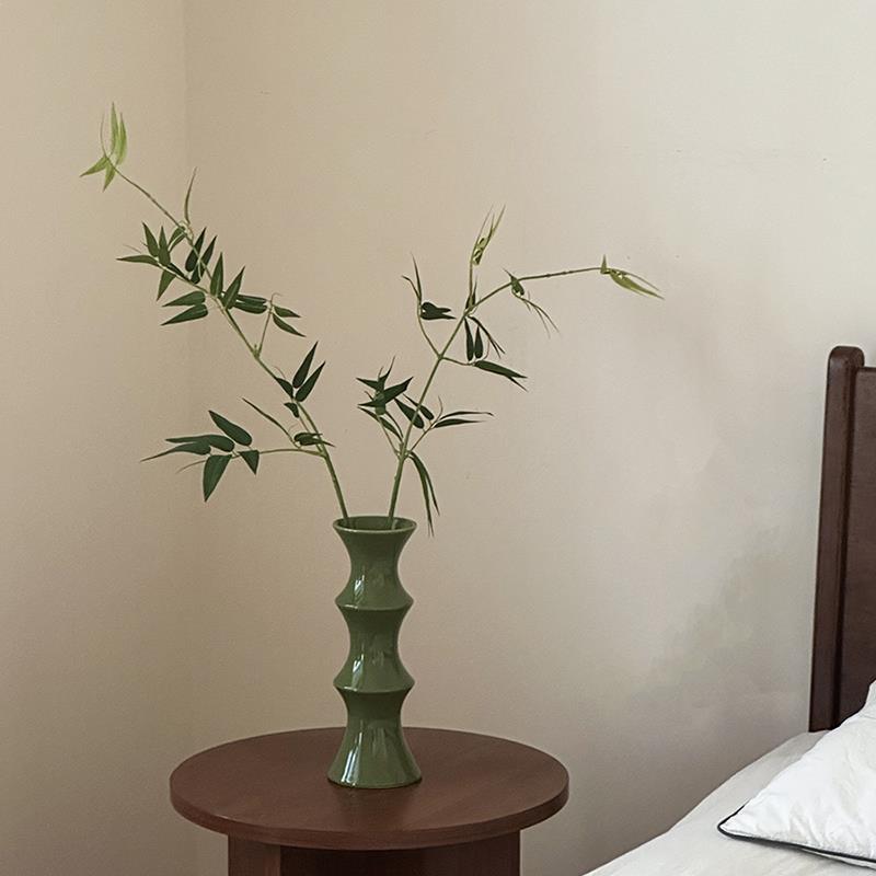 中式禅意竹叶彷真绿色植物客厅玄关家居茶几桌面摆件装饰乔迁新居