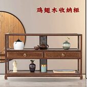 鸡翅木博古架实木中式 抽屉多宝阁桌面柜古董置物架收纳橱柜茶叶架