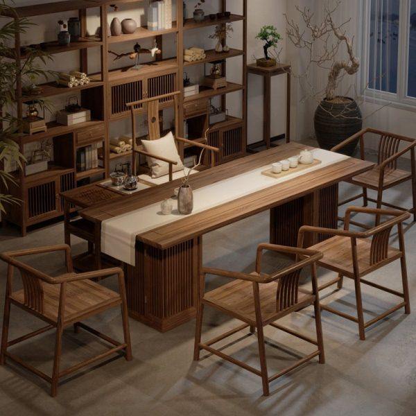 新中式实木茶桌椅组合功夫禅意茶台办公室茶室泡茶桌胡桃木定制,住宅家具,家用茶台/茶桌,淘宝优惠券,粉丝福利购,淘宝优惠卷