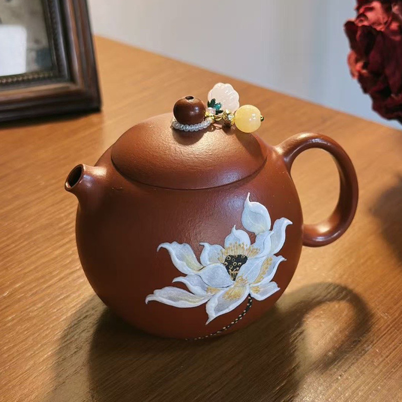 宜兴手工紫砂壶小煤窑朱泥西施