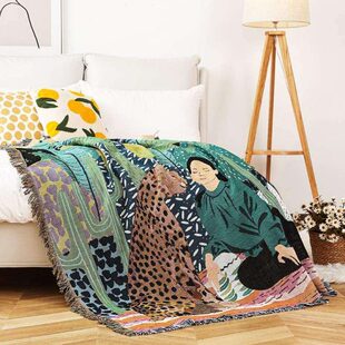 北欧复古单人沙发毯露营装饰布置拍照休闲毯午睡盖毯床盖巾沙发巾