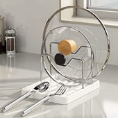 厨房锅盖架锅铲托钻板置物架多功能家用台面收纳神器菜板放置架子