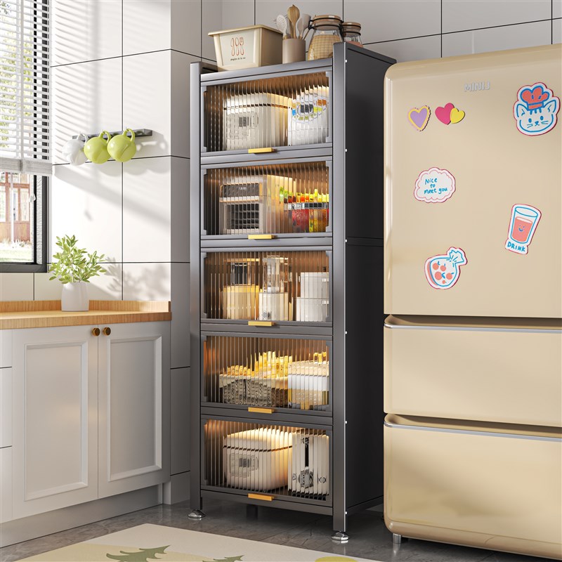 厨房置物架新款落地收纳柜家用多功能橱柜微波炉储物柜Z子碗柜架