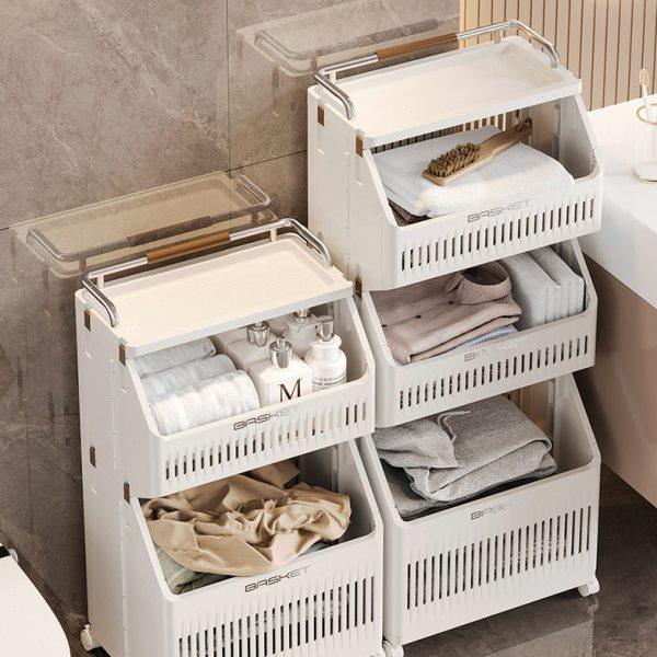 可折叠浴室卫生间脏衣篮衣物收纳筐家用衣篓多层储物柜加厚置物架,收纳整理,脏衣篮,淘宝优惠券,粉丝福利购,淘宝优惠卷