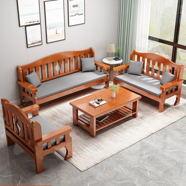 中式实木沙发组合现代简约木质布艺小户型冬夏两用客厅家用沙发床,住宅家具,实木沙发,淘宝优惠券,粉丝福利购,淘宝优惠卷