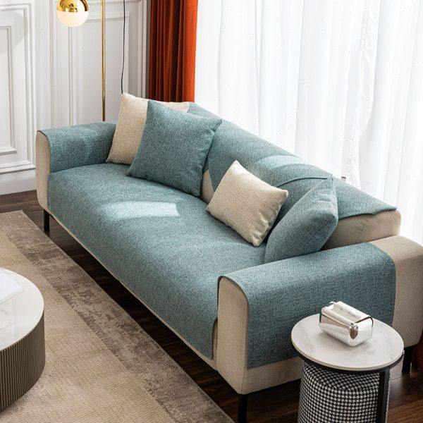 新款亚麻纯色现代简约四季通用防滑老粗布沙发垫子套罩盖巾布全包,居家布艺,沙发垫,淘宝优惠券,粉丝福利购,淘宝优惠卷