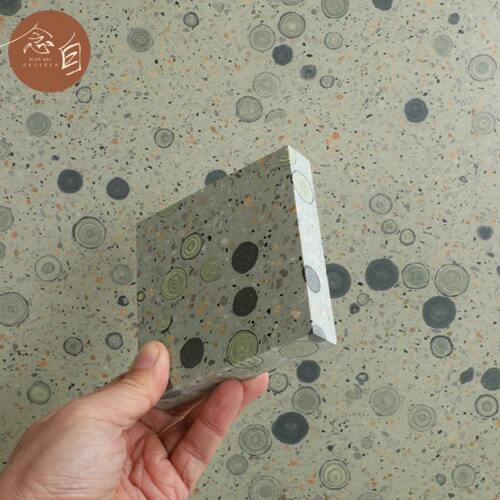 绿色泡泡水磨石瓷砖商业空间店铺背景厨房墙地砖连锁咖啡店防滑砖