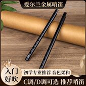 爱尔兰哨笛c调D调专业级竖笛高音质六孔金属笛子新款 初学者小乐器
