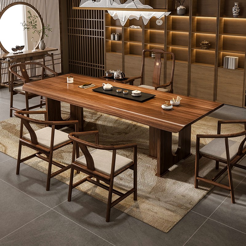 茶台茶桌实木喝茶桌椅组合新中式办公室H茶几客厅家用2025新款高
