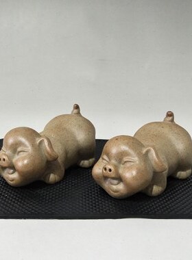 一对可爱小猪情侣小摆件漂亮猪创意办公桌装饰品鱼缸造景迷你摆设