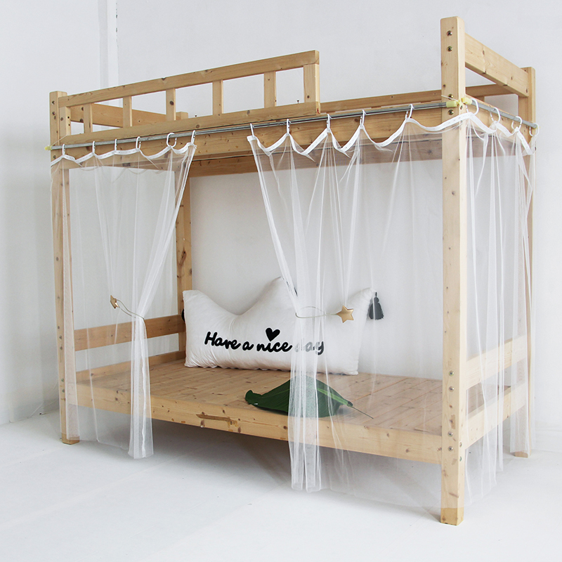 学生寝室白纱上铺下铺床帘白色A纱帘一体式可移动男女宿舍蚊帐加