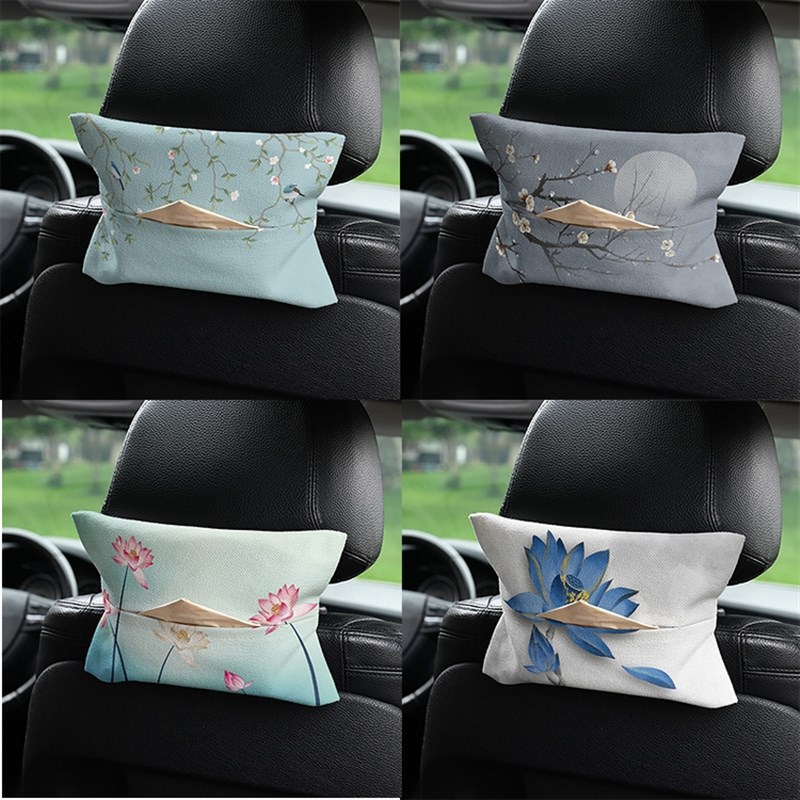 新中式轻奢车载纸巾盒抽纸盒车内挂式纸巾M套扶手箱遮阳板通用奔