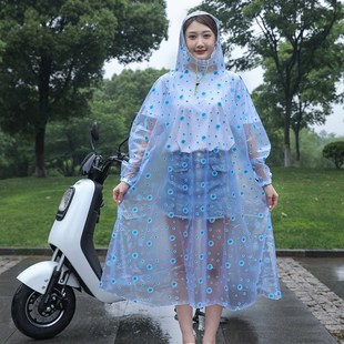 雨披 雨衣全身一体式 雨衣防暴雨全身骑车拉链新款 雨衣女款 带袖