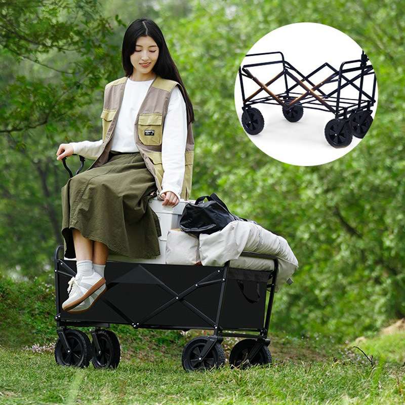 露营推车户外便携小拉车超大营地车可折叠野餐手推车野营拉杆拖车