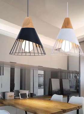 北欧橙色绿色白色床头卧室餐厅灯创意个性咖啡厅饭厅简约单头吊灯