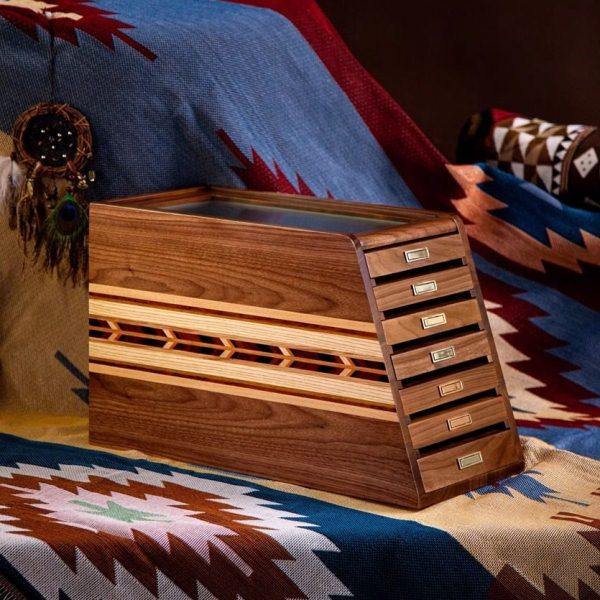 5o大人 首饰盒实木精致G牌中古风首饰文玩收纳柜高端七抽首饰柜,住宅家具,其它柜类,淘宝优惠券,粉丝福利购,淘宝优惠卷