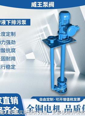 正品保证液下泵YW65-30-40-7.5，液下深度1米带方盘双管液下泵