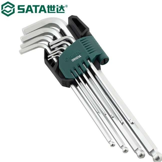 世达球头内六角扳手9件套装长款L型内六角世达09101A世达09101