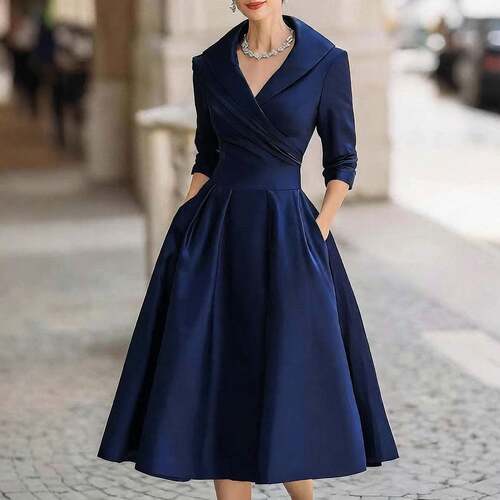 Elegant long sleeved dress with temperament 气质收腰优雅长裙
