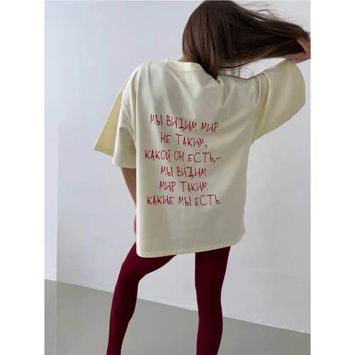 欧美风时尚休闲宽松印花短袖T恤上衣 Printed cotton T-shirt top