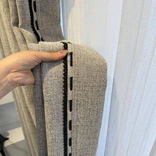 极简风高级灰意式 新款 轻奢现代简约客厅卧室棉麻遮光落地窗帘定制