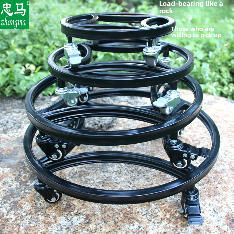 zhongma/忠马承重移动圆形托盘万向轮花底座带轮花盆托支架
