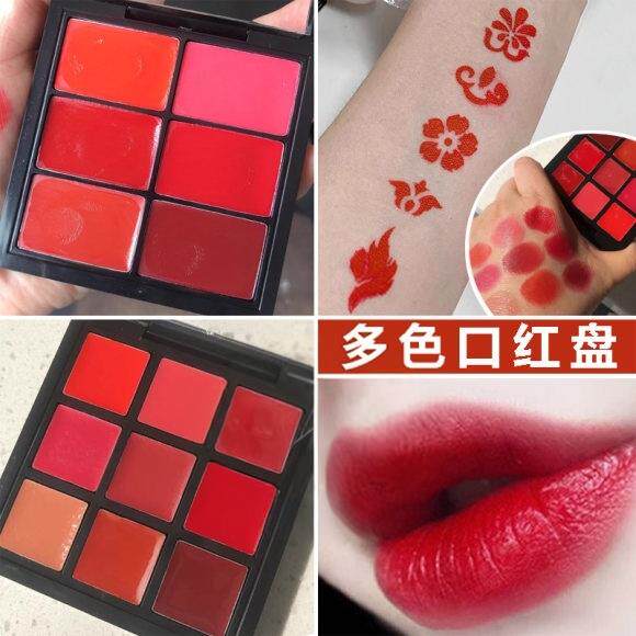 正品纯植物无毒口红舞台妆专用六色口红盘彩妆照相馆化妆师专用调