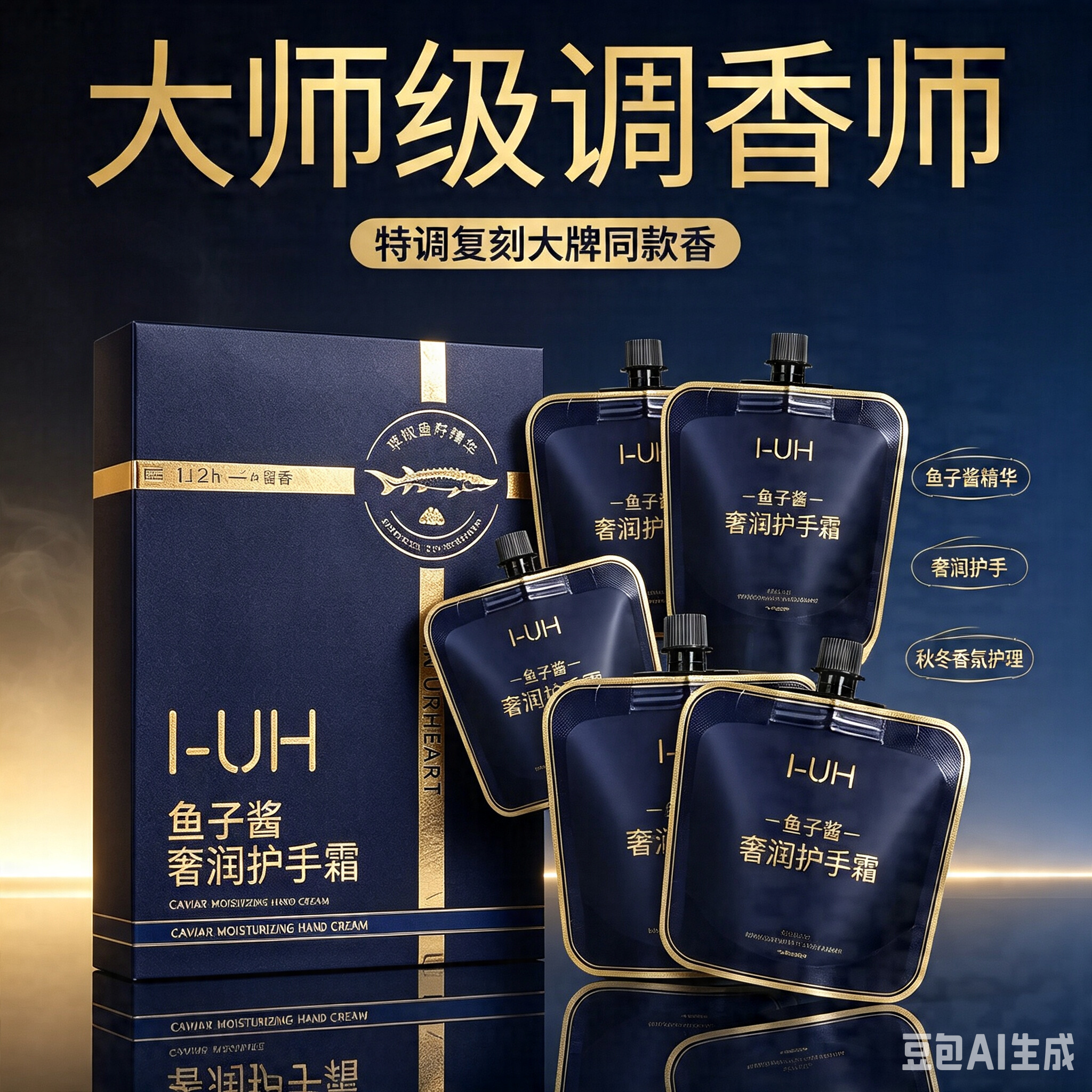 正品鱼子酱香氛护手霜套装女保湿保湿滋润礼盒男士套盒伴手礼