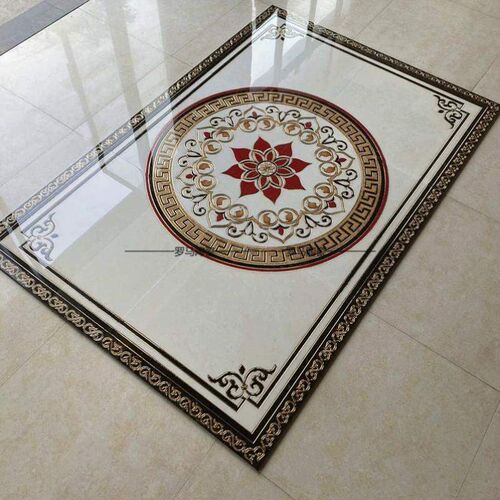 瓷砖拼花拼花玄关地砖微晶石入户拼图800x800砖地花客厅玄关餐厅