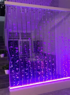 气泡水幕墙水帘水景办公室墙流水亚克力气泡水隔断鱼缸酒店芜湖