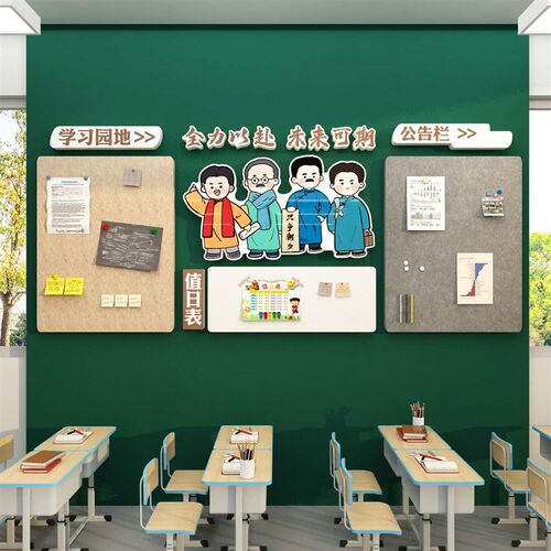 班级布置教室装饰毛毡板展示文化墙贴公告栏初高中节黑板报材料