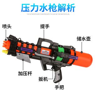 儿童水枪玩具呲滋喷水枪t团建打水仗宝宝沙滩戏水加压抽拉式水枪