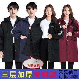 加厚加绒罩衣大人夹棉外套冬季 新款 劳保搬运工作服大褂防水围裙女
