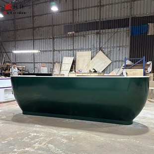 售楼部接待台吧台公司前台水吧台烤漆异型简约吧台桌