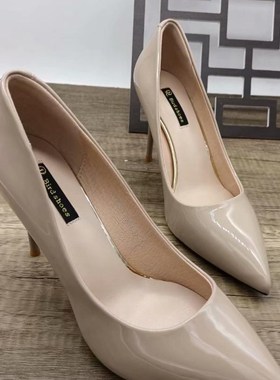 细跟高跟鞋百搭夏款女鞋黑色职x业鞋21漆皮春款新款尖头细高跟单