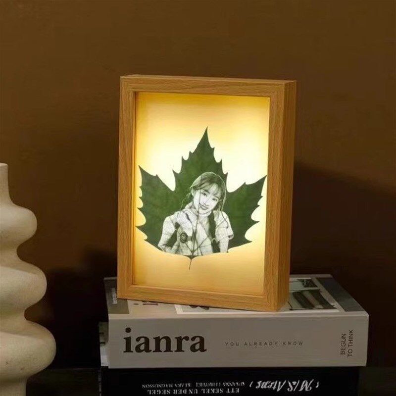 树叶雕刻照片送男女朋友走心礼物情侣周年纪念日闺蜜W新婚礼品定