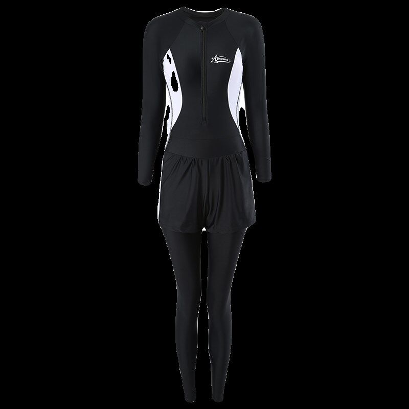 泳衣女款全身防晒连体大码胖mm防C尴尬长袖长裤水母衣浮潜潜水服