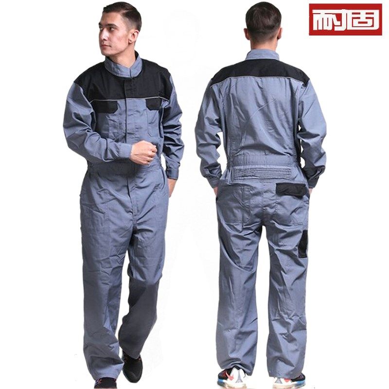 夏季薄款连体工作服男套装防护服连体全身车间连衣裤工作服劳保服