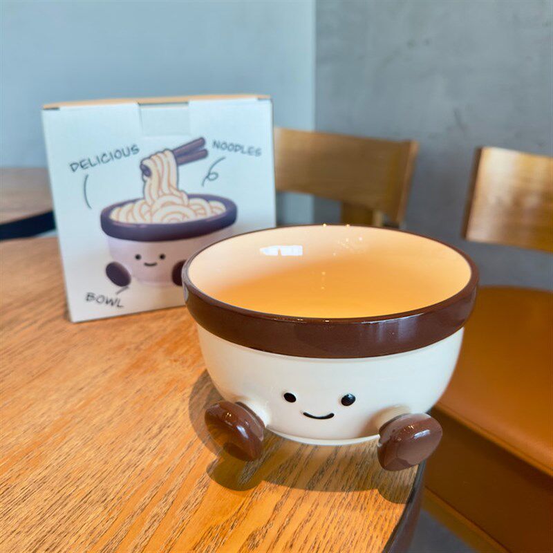胖脚丫泡面碗可爱陶瓷碗汤碗碗家用2025新款高颜值女生好看的面碗