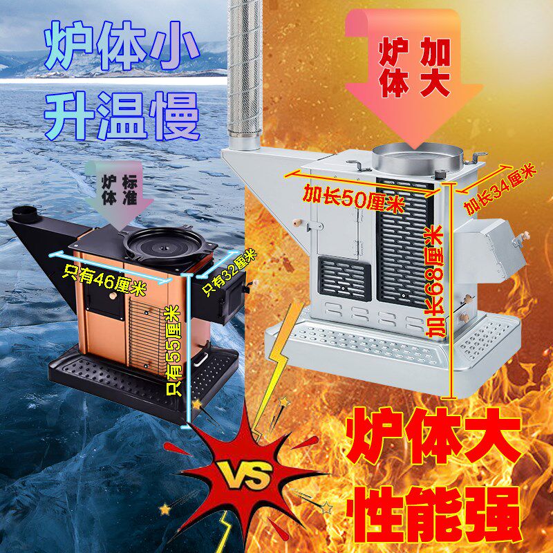 农村烤火炉柴煤两用无烟气化炉取暖炉家用室内冬季加厚柴火炉桌子