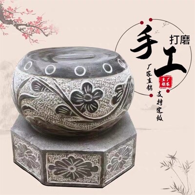 柱基石柱脚石石鼓青石柱础石底座墩子柱顶石石雕仿古空心石柱墩石