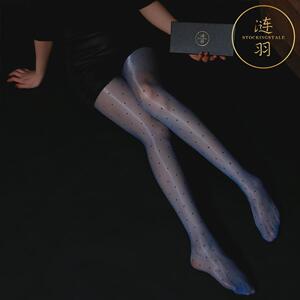 涟羽 萤点 超薄波点油亮油光丝袜无痕档脚尖透明连裤袜美脚美腿