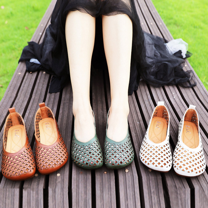 软底蛋卷鞋新款镂空女鞋牛筋底英伦风小皮鞋平底气质名媛单鞋,女鞋,浅口单鞋,淘宝优惠券,粉丝福利购,淘宝优惠卷