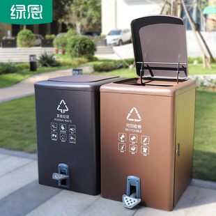 100L脚踏垃圾桶户外超大容量景区学校物业小区环卫垃圾箱商用带盖
