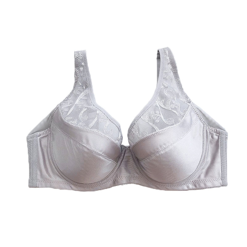 大码光面无痕薄款文胸全罩杯内衣女聚拢收副乳大胸显小胸罩C杯D杯