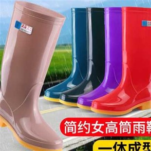 新款 女雨靴长筒牛筋底胶靴春秋短筒水靴防滑防水 雨鞋 女士高筒水鞋