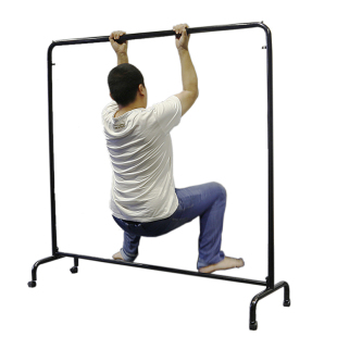 多功能室外晾衣架可移动带滑轮落地单杆简易置衣架铁艺房间挂衣架