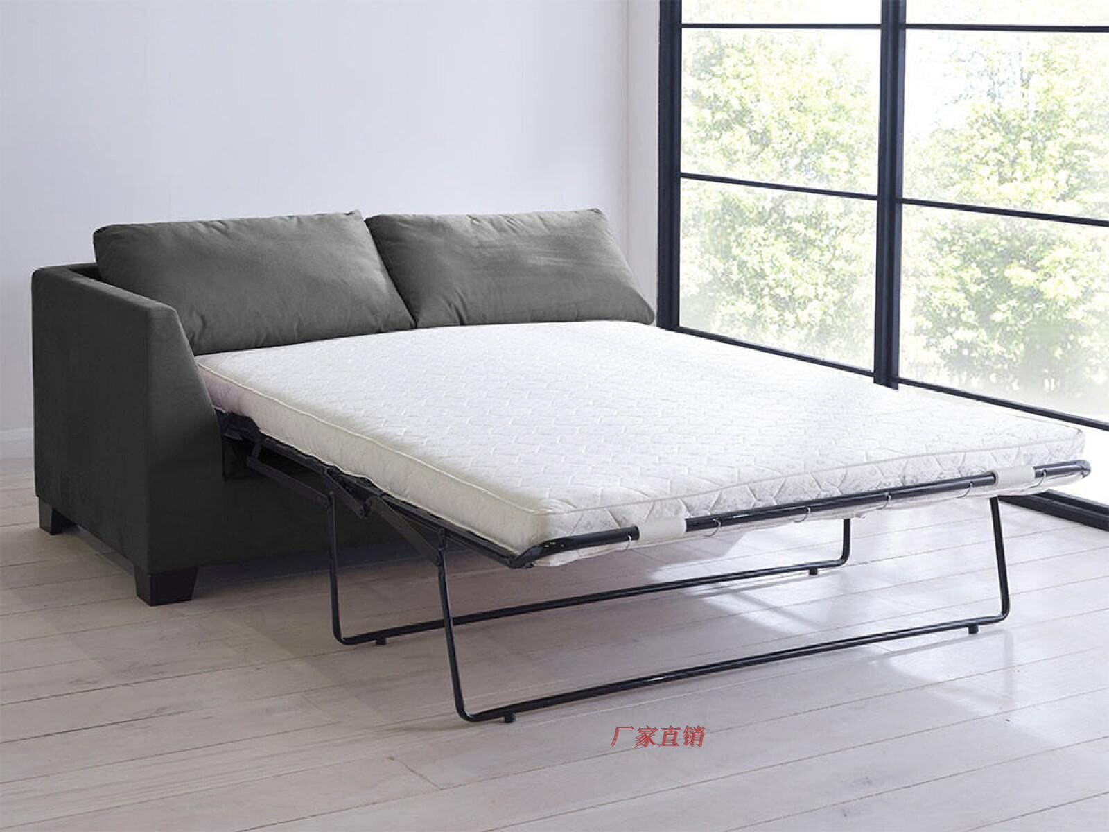 美式现代简约转角m沙发床多功能双人单人脚蹬折叠俩用沙发床