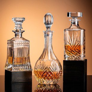 家用洋酒杯酒具创意酒瓶空酒壶红酒醒酒 水晶玻璃b威士忌酒樽套装